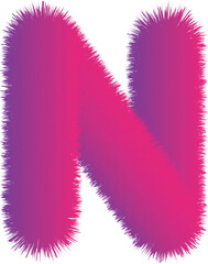 Fototapeta premium N Fuzzy 3D Text