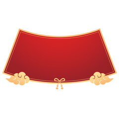 Happy Chinese new year 2026. Chinese new year banner for show product. Greeting card. China frame with lantern on red background.