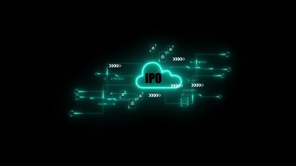 intelligence and data mining. Global network connection TEXT IPO with icon concept, technology network wireless systems and internet of things, new technologies coming up in the future. 4K VIDEO - Powered by Adobe