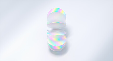 Abstract AI Business Innovation with Holographic Data Sphere. 3d rendering.