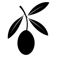 Vector illustration of a fresh green olive branch with organic leaves and fruit, designed as a natural eco symbol for a healthy oil logo or plant element set in a clean artistic style