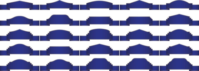 Blue Banner Ribbon Vector Graphic. Shiny blue ribbon for branding or logo mockup.