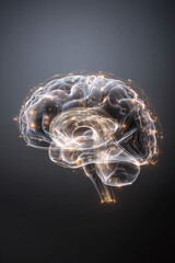 Abstract Digital Brain Representing Artificial Intelligence and Future Technology