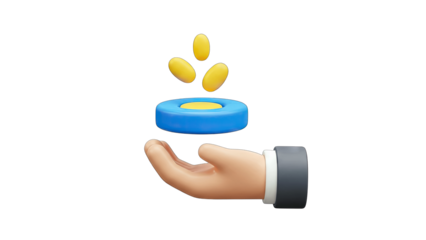 Hand Receiving Coins: Financial Growth Concept