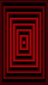 Abstract glowing radio waves animation. Rectangle Loop in black background. red color Radio wire animation.