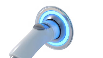 Electric vehicle connector with blue light indicator, AI, PNG