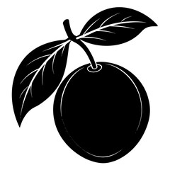 Fresh organic vector illustration of a ripe red apple and juicy orange fruit with a green leaf symbol for healthy food design