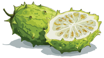 Detailed Kiwano Melon Vector with Outline on White Background for Graphic Design Projects