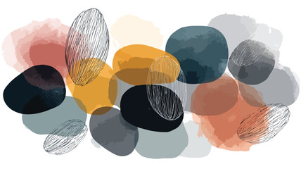 Serene Minimalist Beach Pebbles Vector Illustration