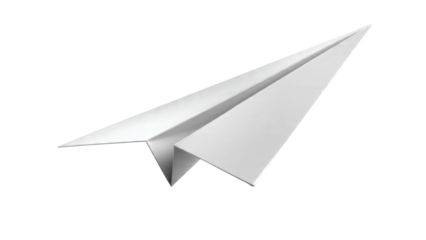 Paper Airplane on Transparent Background