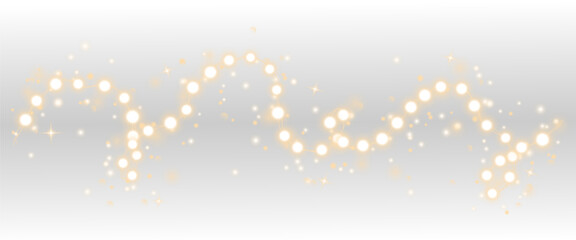 Png Glowing abstract holiday garland. Neon bright festive lights for design isolated on transparent background