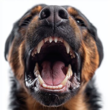 Close Up Dog Showing Teeth And Tongue