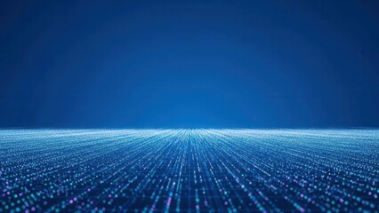 Abstract Digital Data Flow on Blue Background.