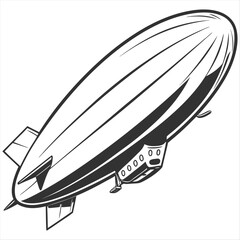 Simple airship linear transportation illustration graphic. © SUJOY