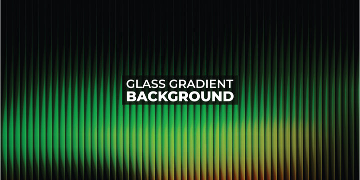 Abstract Dark Green Glass Texture Background with Vertical Gradient Lines