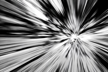Naklejka premium Abstract black and white comic speed lines motion blur background.