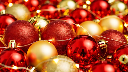 christmas decoration on red background