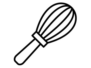 Kitchen Whisk Line Icon – Cooking and Baking Utensil Outline Symbol