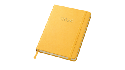 yellow 2026 planner isolated