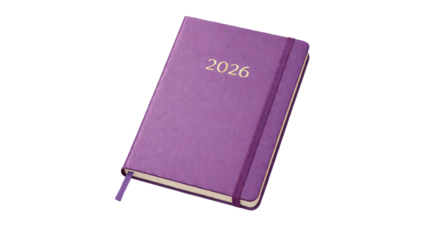 purple 2026 planner isolated