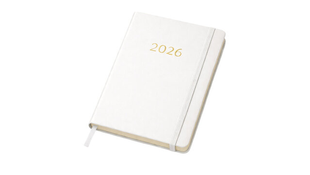 white 2026 planner isolated