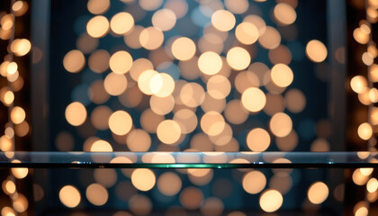 Warm Bokeh Reflection Glass Cozy Night Setting