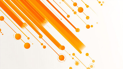 Minimal orange accent stripes with abstract atomic geometry, wall art vector, isolated on white background