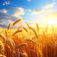 Golden wheat field bathed in sunlight (10)