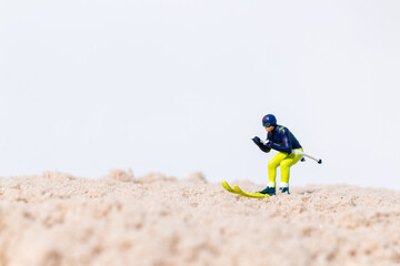Minimal Sport Concept with Miniature Skier