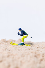 Creative Skiing Concept on Desert Sand
