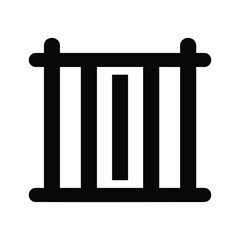 Black prison bars icon on white background simple graphic jail