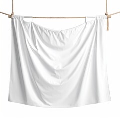 A pristine white fabric draped over a clothesline