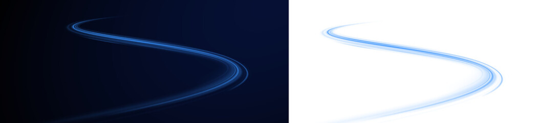 Swirl road line color light motion traffic speed city night.
