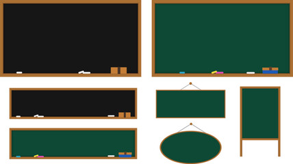 シンプルな黒板のイラストのセット
