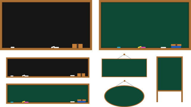 シンプルな黒板のイラストのセット