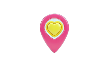 Heart Location Pin: Love and Romance Concept