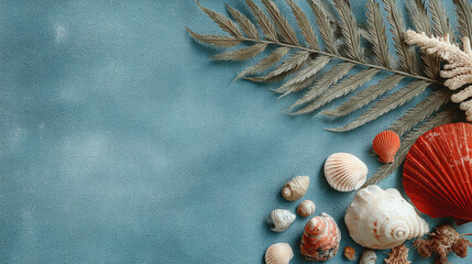 Summer holiday background with tropical vacation elements