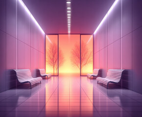 Violet light in sauna