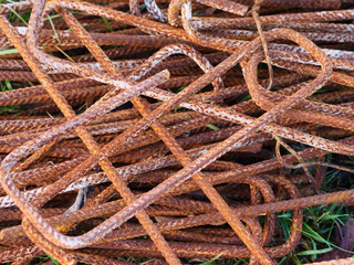 Reinforcing steel, structural steel close-up