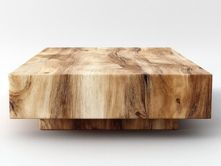 Wood table on white background