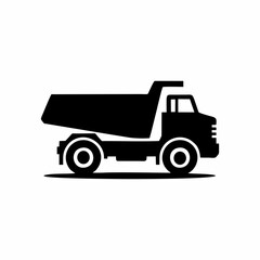 Naklejka premium vector silhouette of a mining truck on a white background