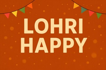 Happy lohri festival greeting card
