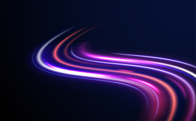 Color swirl line road light dynamic motion speed traffic city.
