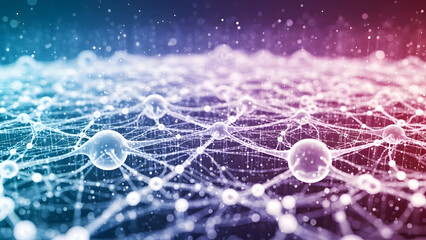 Vibrant network connections with glowing nodes and dynamic lines