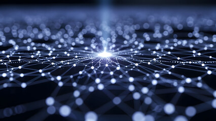 Stunning network visualization with glowing connections and nodes