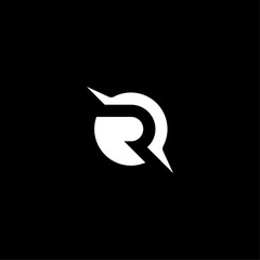 Modern planet logo with negative space letter R. Minimalist circular orbit symbol for aerospace, tech startup, or global brand identity. Professional white vector icon on black background