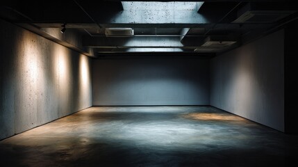 Empty modern concrete interior space