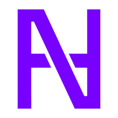 Abstract Letter F and N Logo Design in Purple, Modern Monogram Icon

