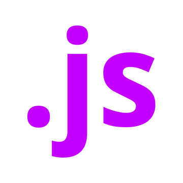 Dot JS Logo in Purple, Modern JavaScript Text Technology Icon