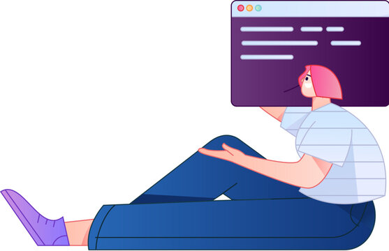 Vector flat gradient illustrations of characters for development and programming projects.

